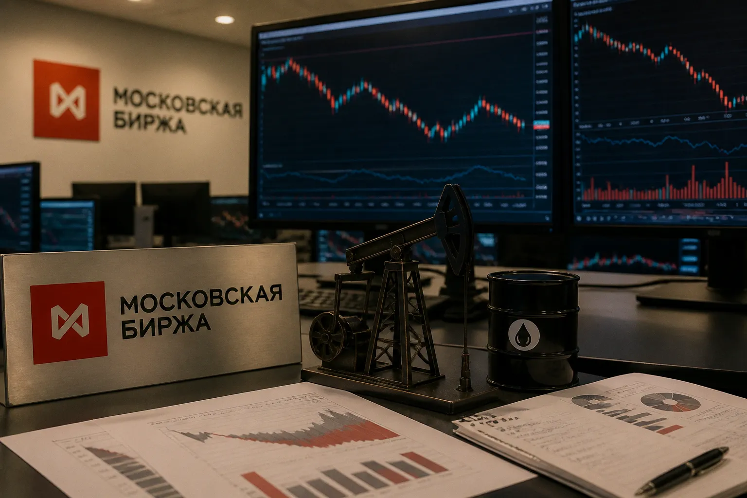 Индекс IMOEX2 начал торги четверга с падения на фоне коррекции нефтяных цен